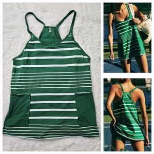 FP Movement by Free People Green and White Striped Jumpsuit